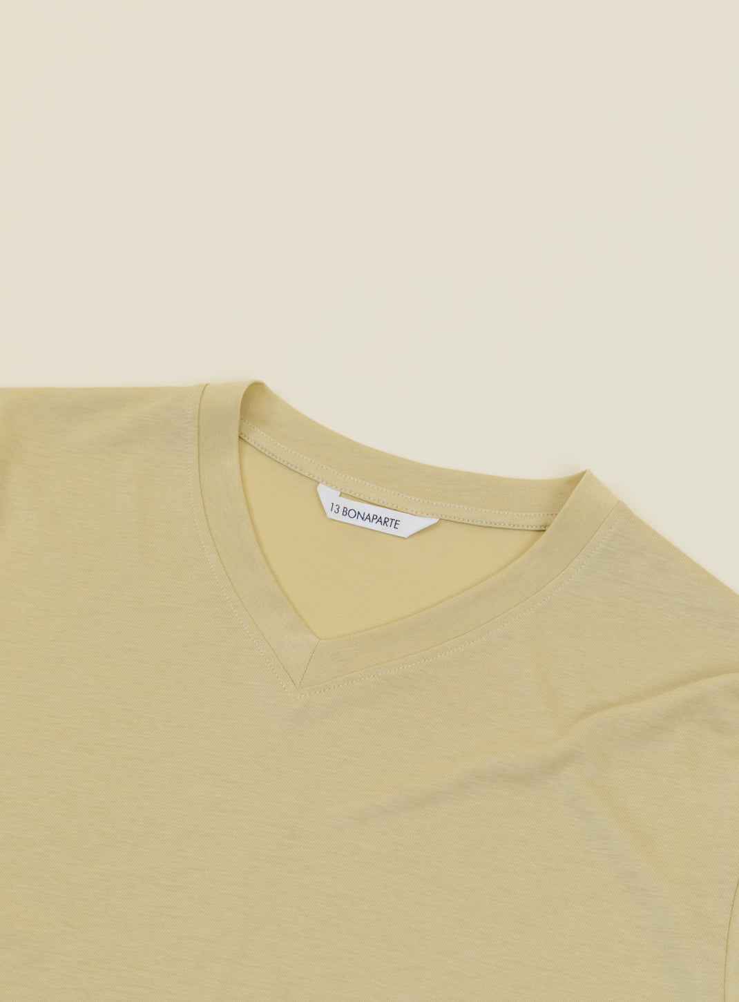 T-Shirt à Manches Courtes avec Col V en Eucalyptus & Coton Gingembre