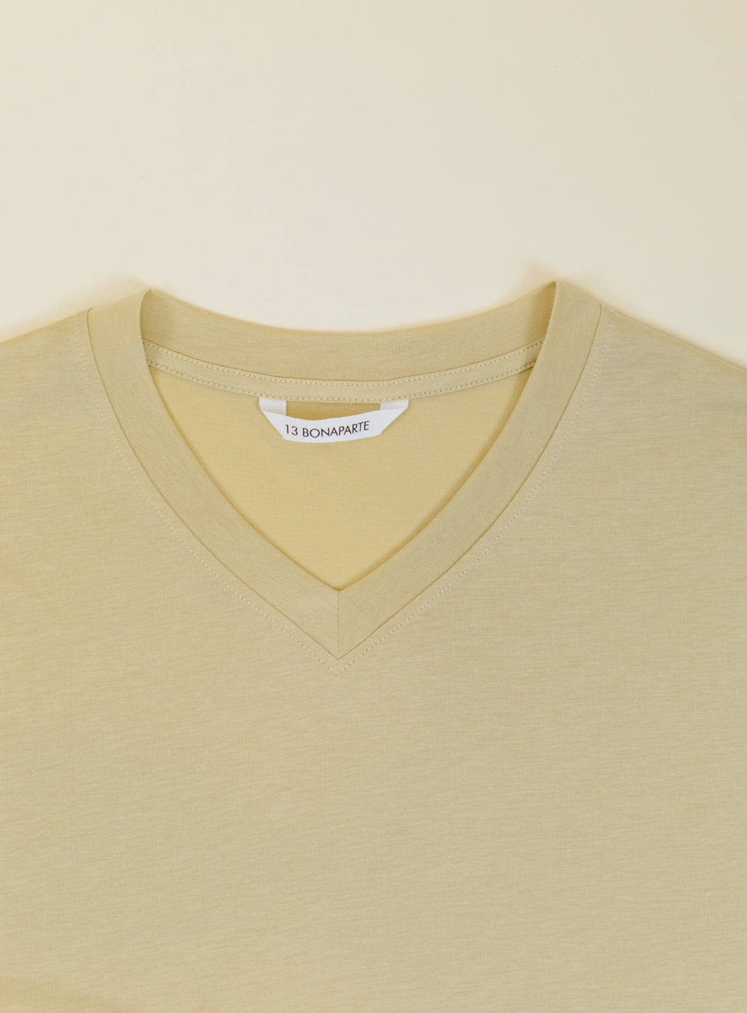 T-Shirt à Manches Courtes avec Col V en Eucalyptus & Coton Gingembre