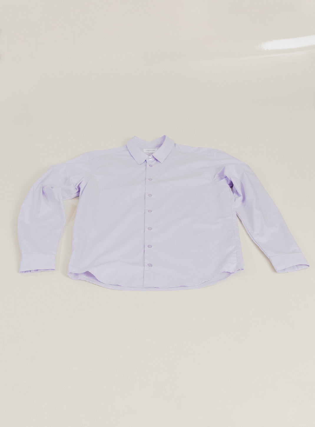 Chemise à Petit Pied de Col en Fil à Fil Lilas