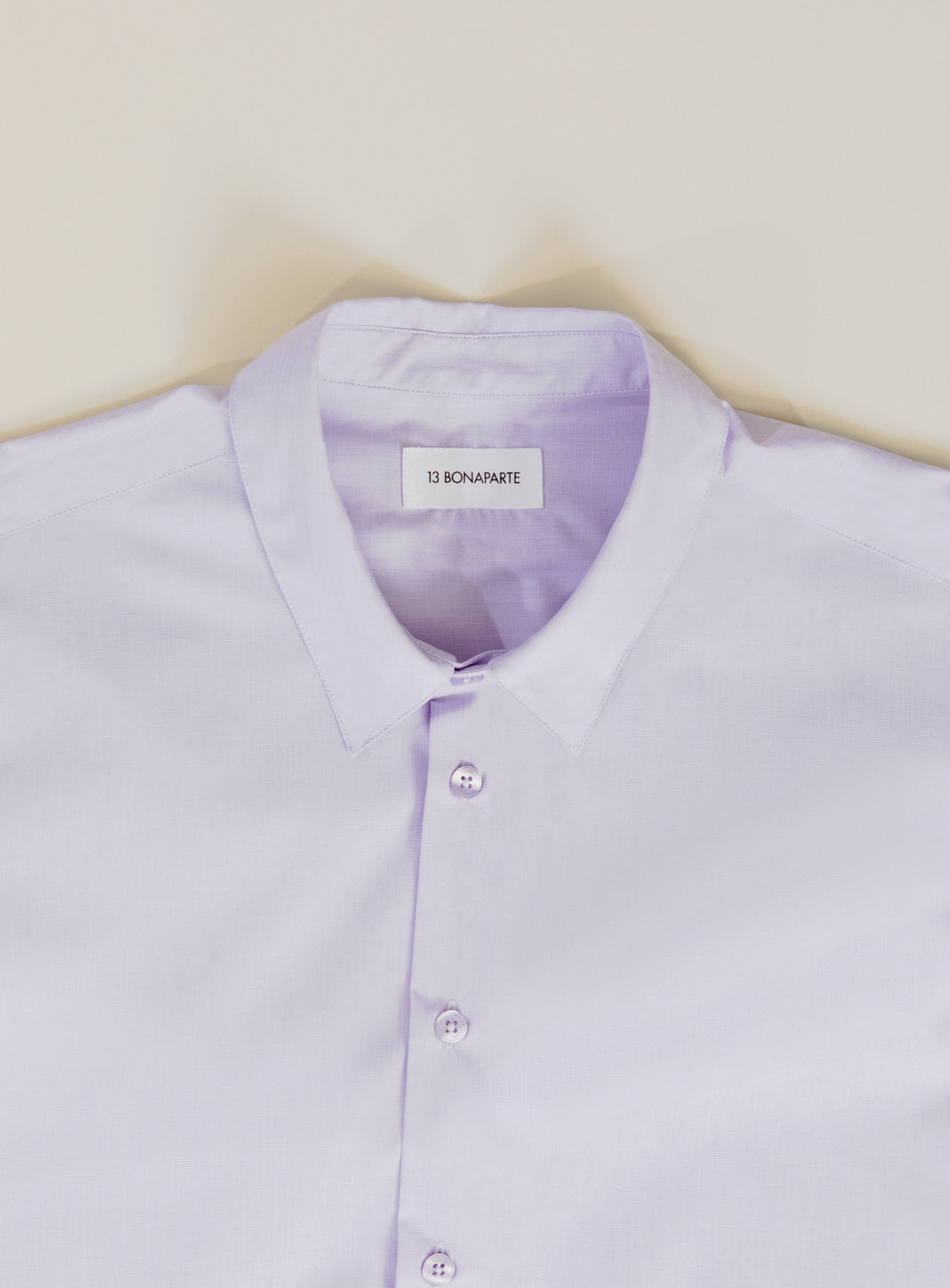 Chemise à Petit Pied de Col en Fil à Fil Lilas