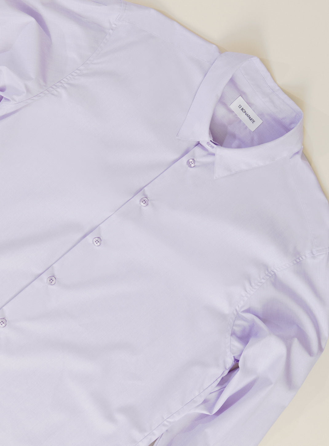 Chemise à Petit Pied de Col en Fil à Fil Lilas
