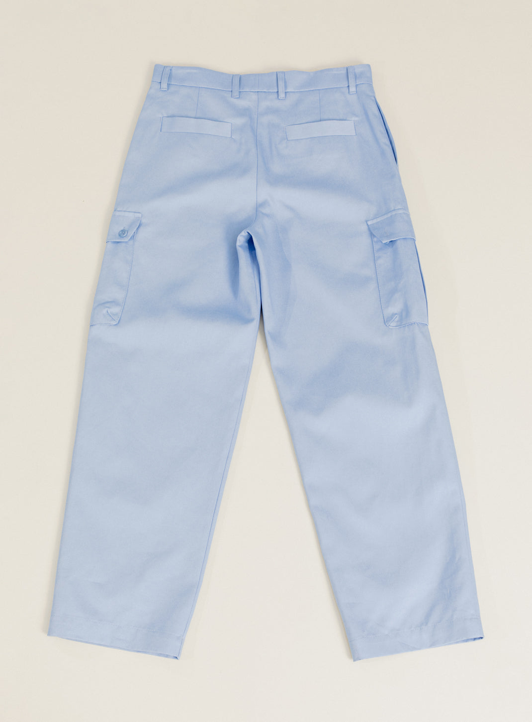 Pantalon Cargo en Gabardine de Coton Bleu Ciel