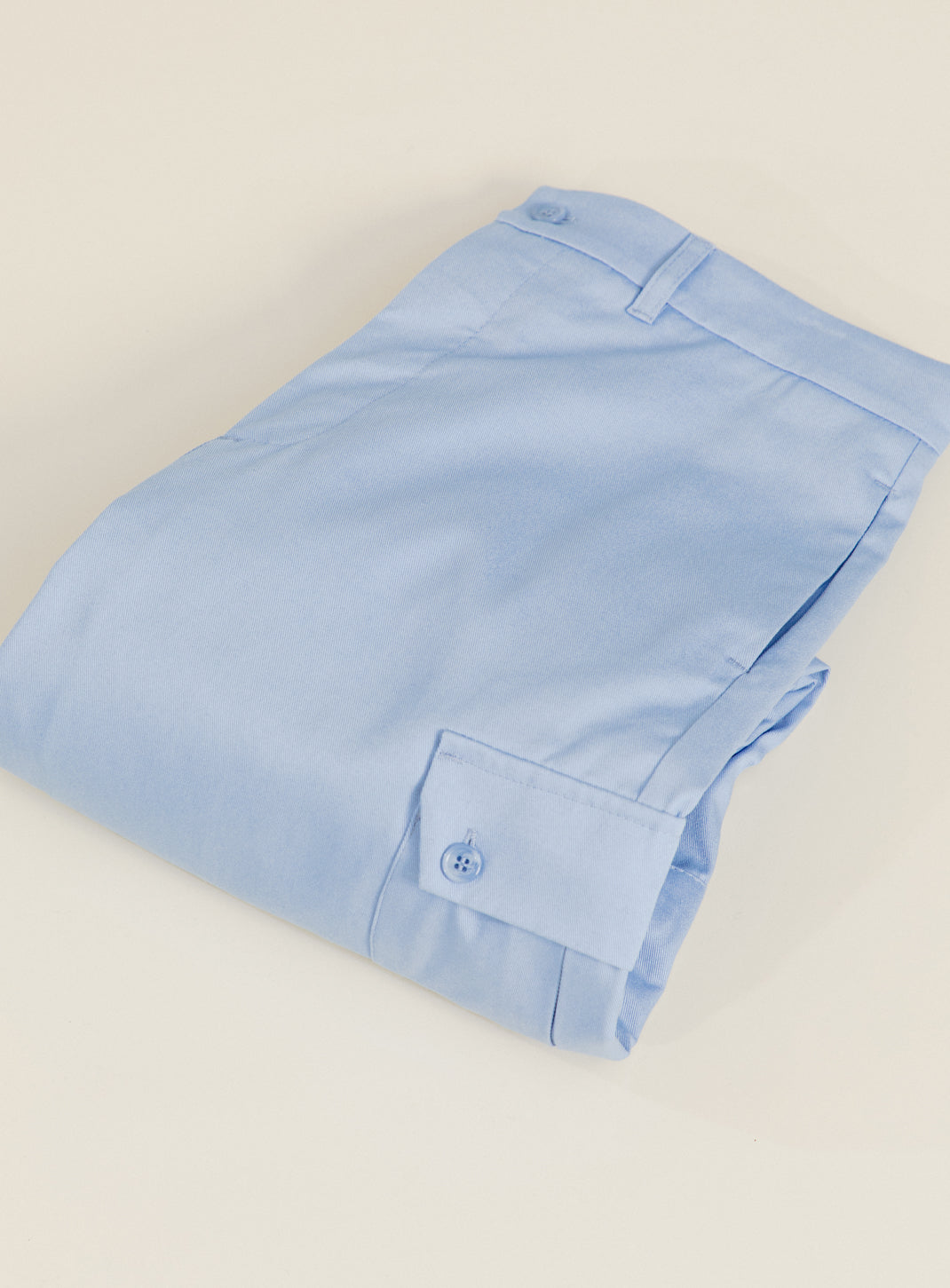 Pantalon Cargo en Gabardine de Coton Bleu Ciel