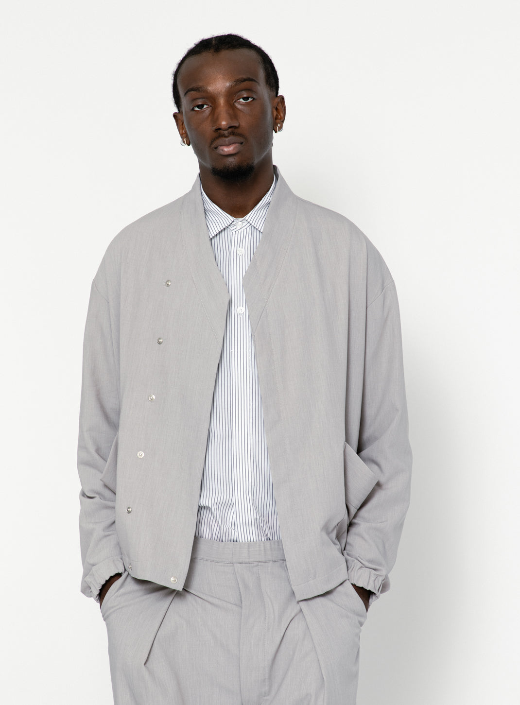 Bomber Kimono en Serge Grège
