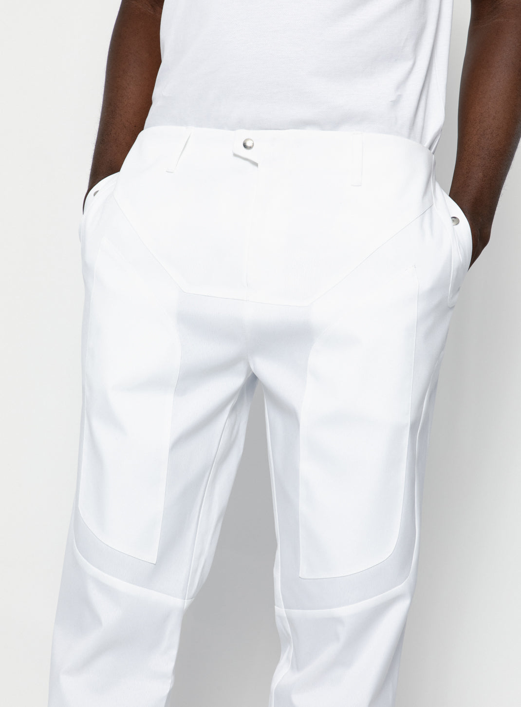 Pantalon Bionic en Nylon Grainé Blanc