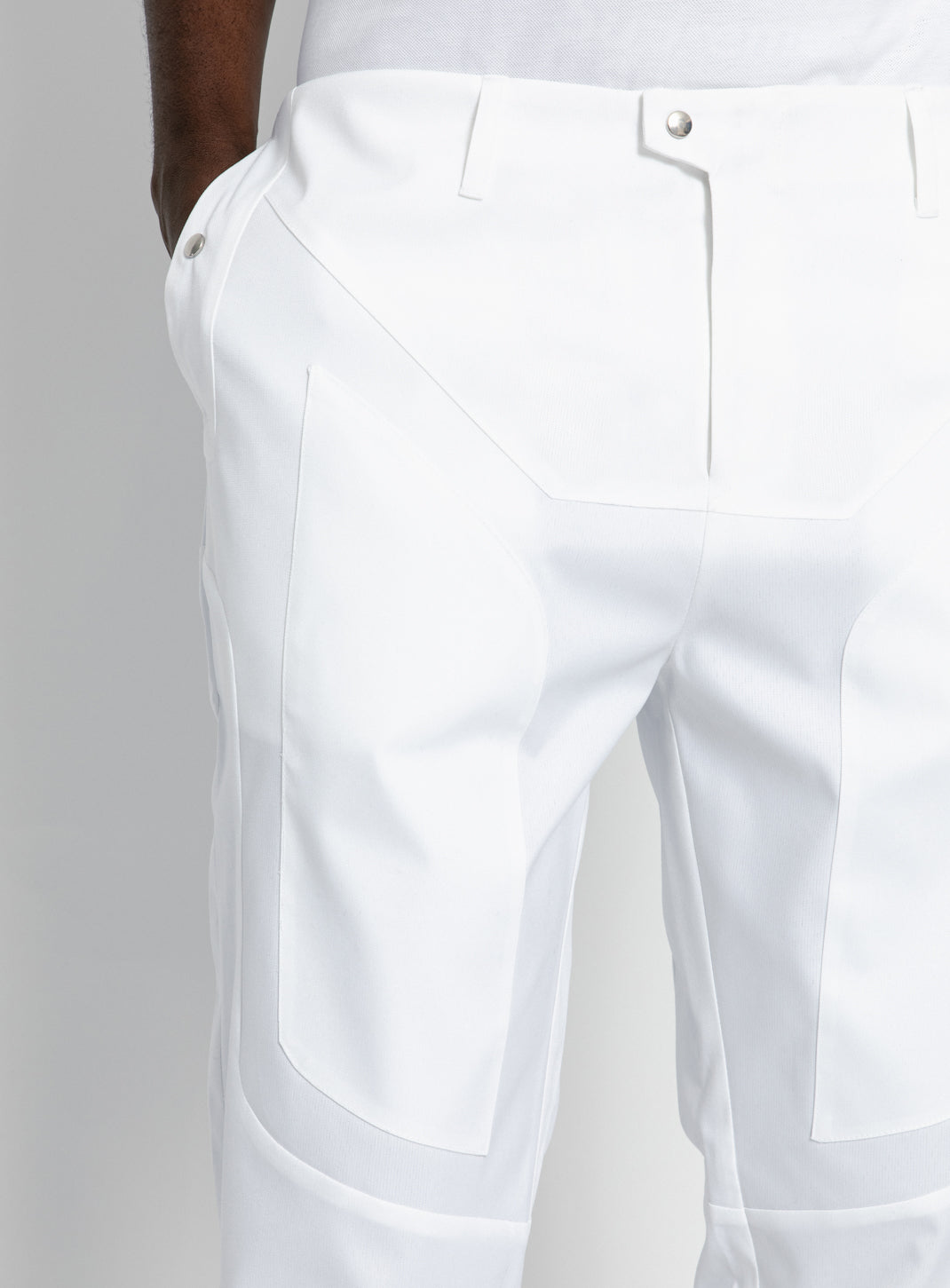 Pantalon Bionic en Nylon Grainé Blanc