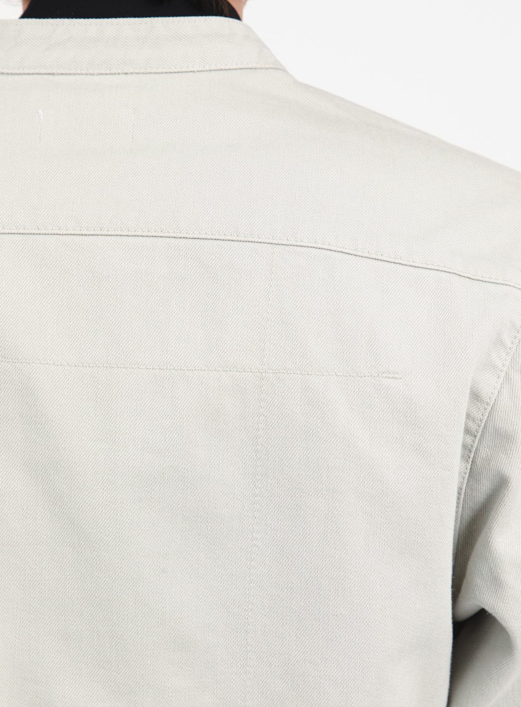 Veste Chinoise en Denim Surteint Craie