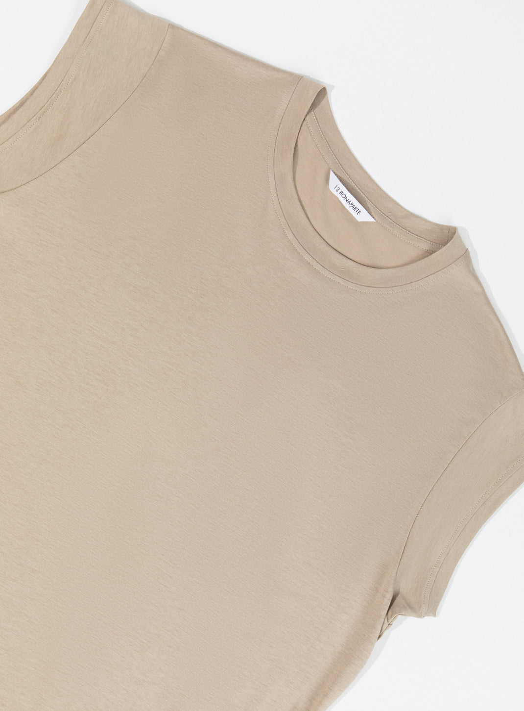 T-Shirt Sans Manches en Eucalyptus & Coton Sable