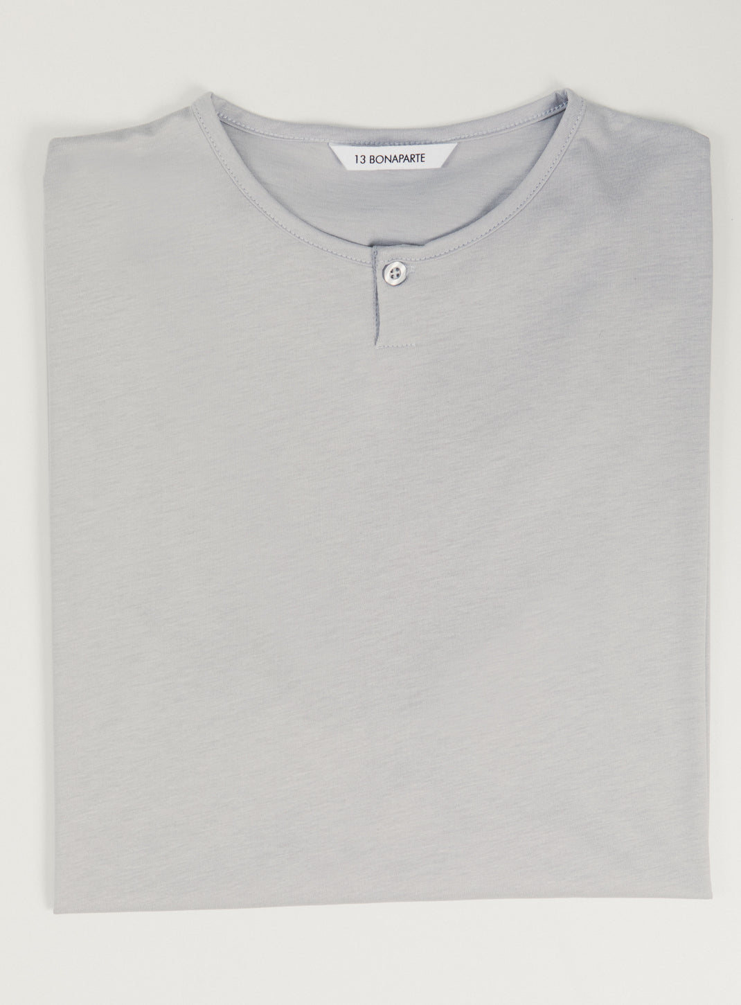 T-Shirt 1 Bouton en Eucalyptus & Coton Gris Perle