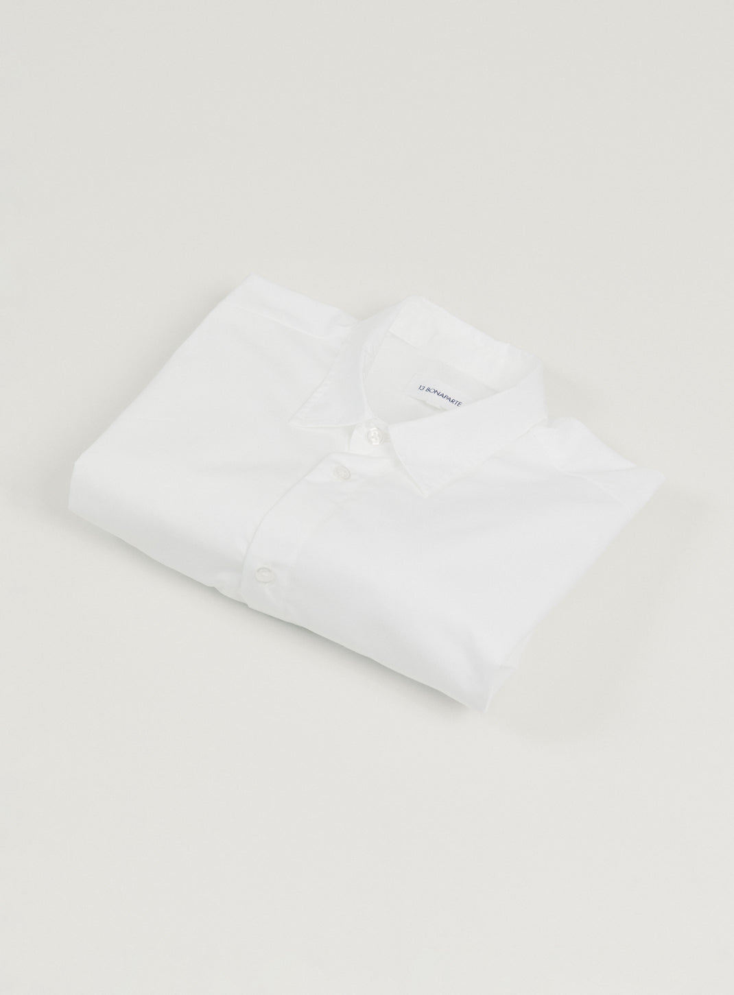 Chemise à Patte Polo en Popeline Blanche