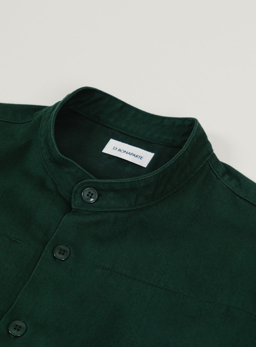 Veste Chinoise en Denim Surteint Vert Pin