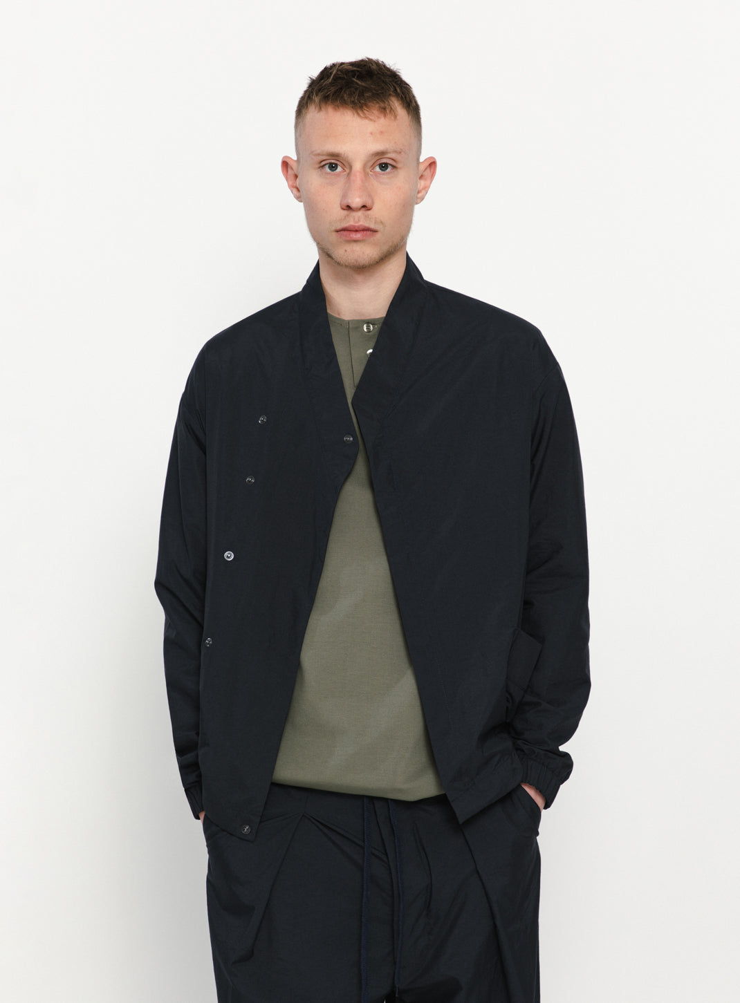 Bomber Kimono en Tactel Bleu Marine