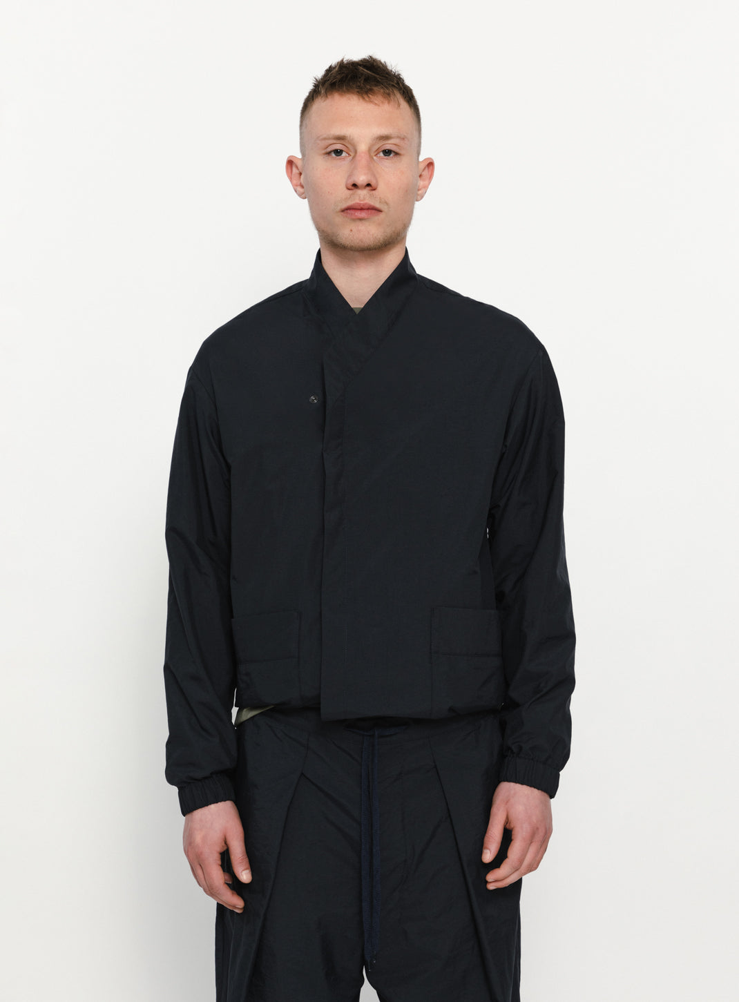 Bomber Kimono en Tactel Bleu Marine