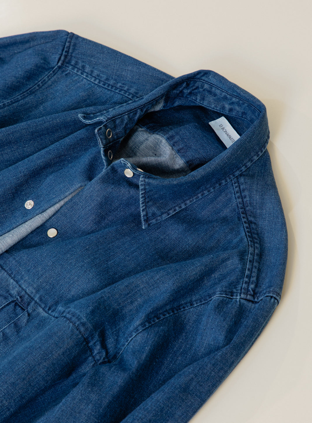 Window Pocket Overshirt in Stone Denim