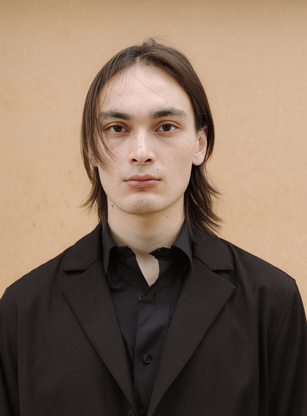 Belted Waist Blazer Jacket in Black Serge