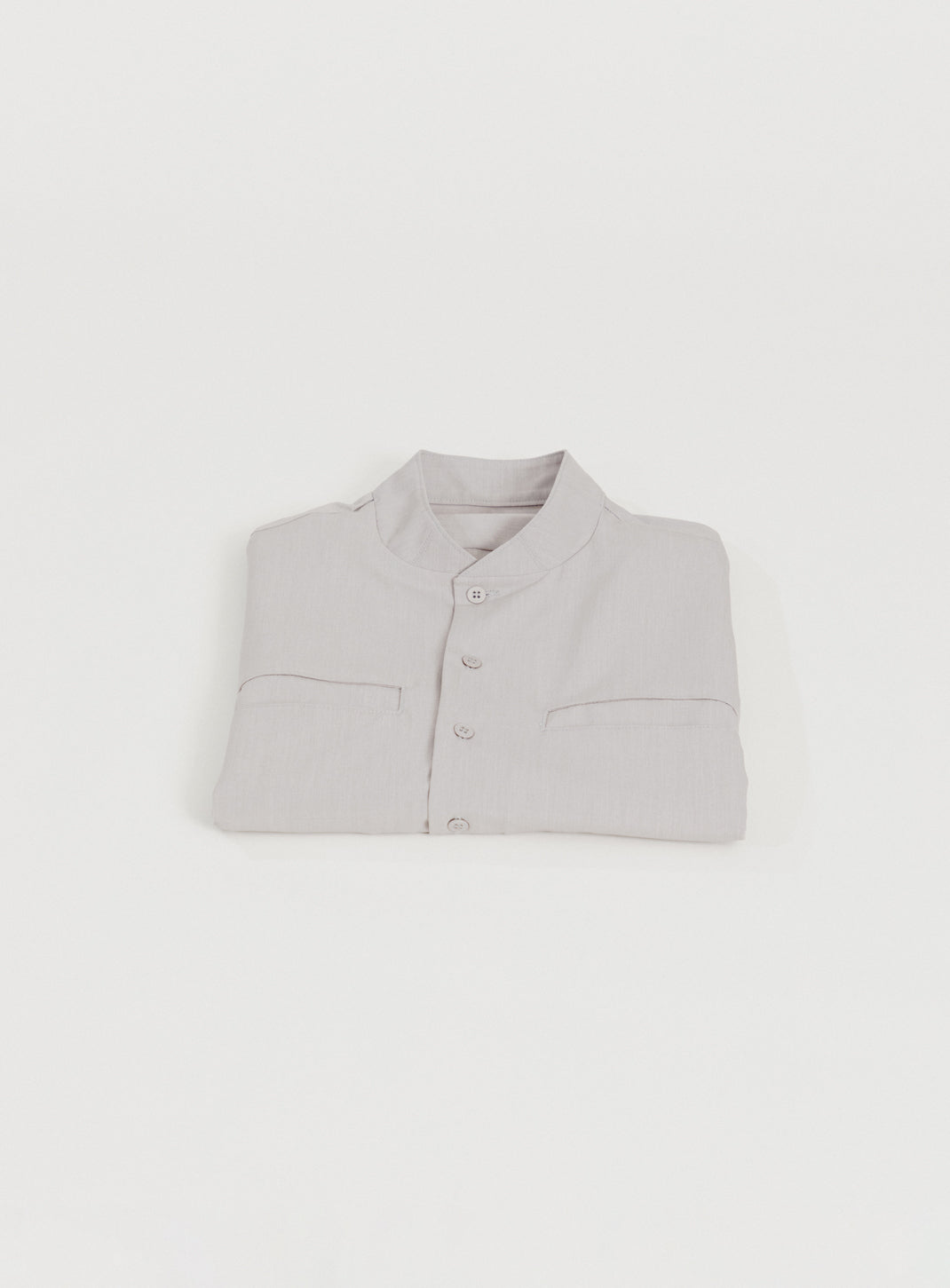 Murano Collar Overshirt in Greige Serge