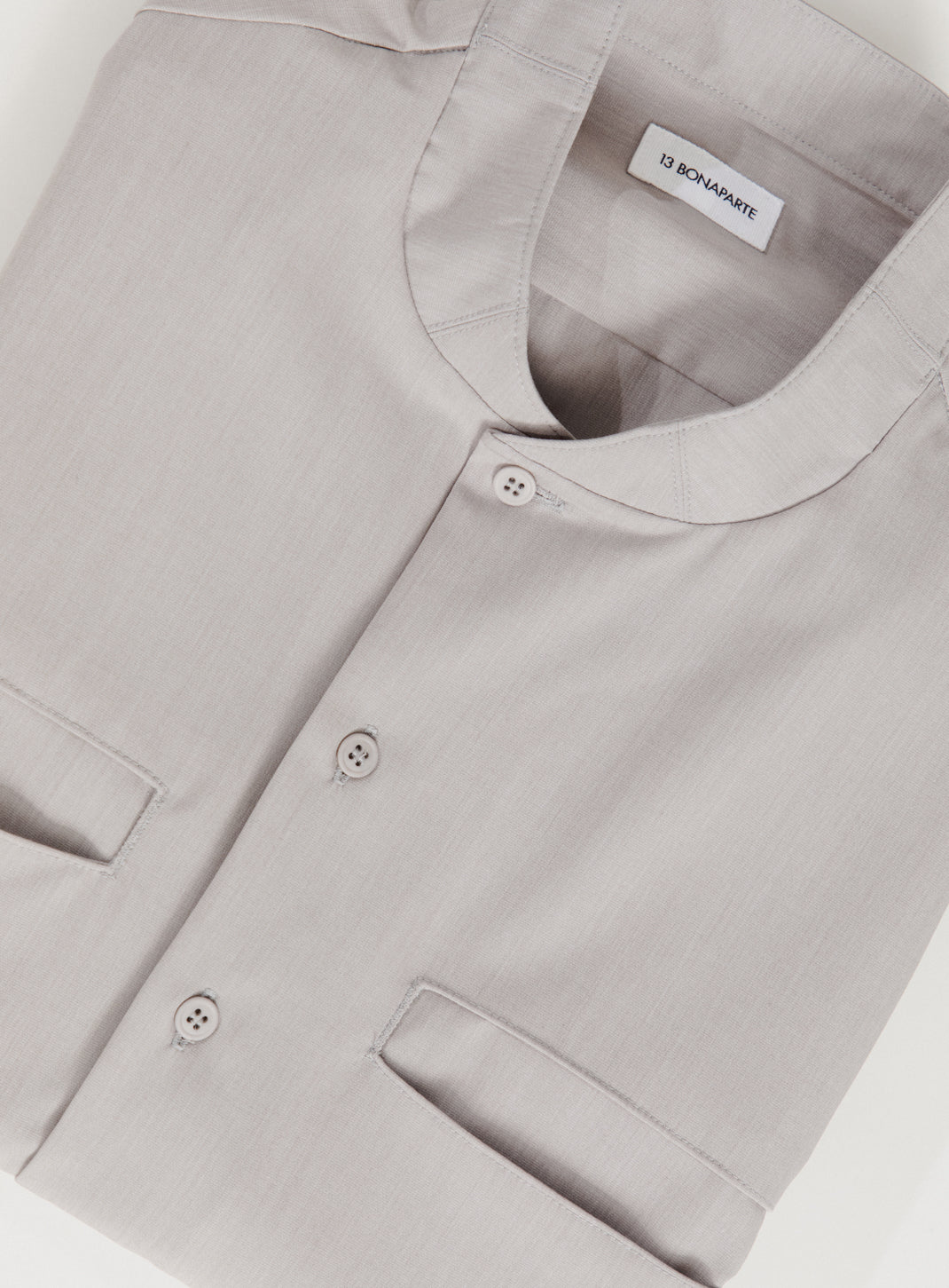 Murano Collar Overshirt in Greige Serge