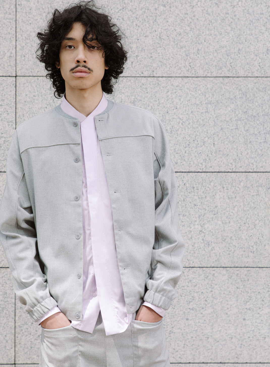 Varsity Jacket in Gravel Grey Serge
