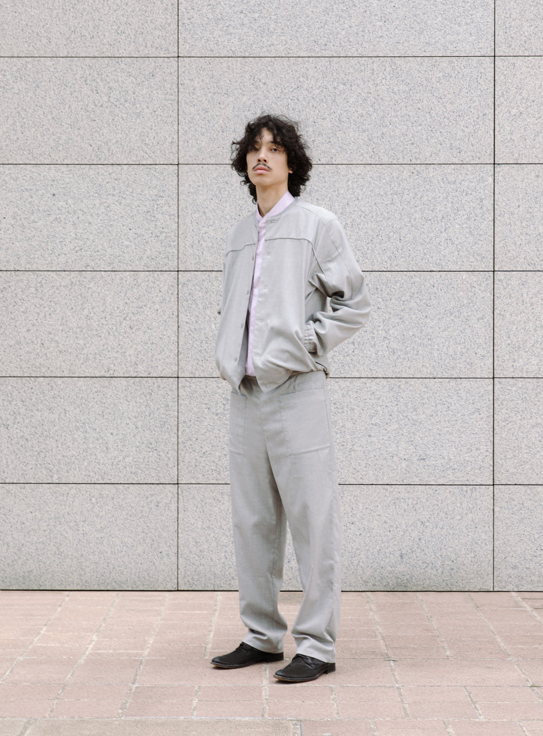 Varsity Jacket in Gravel Grey Serge