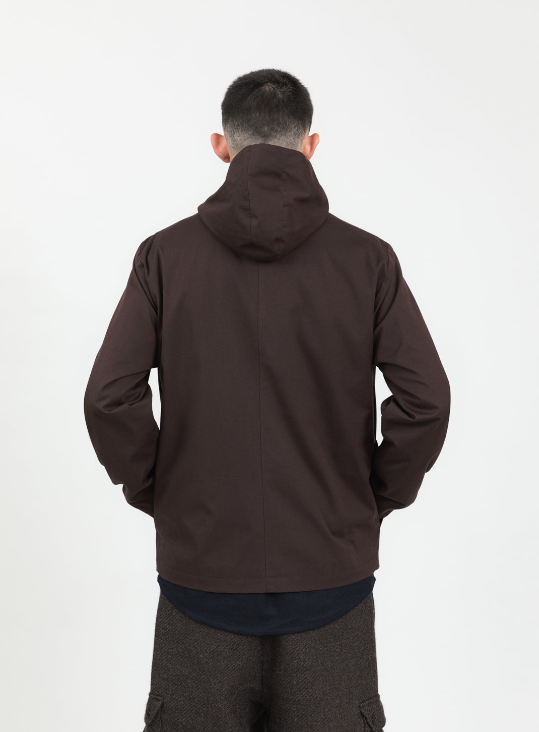 Multi Pockets Flapped Parka in Chocolate Waterproof Teflon