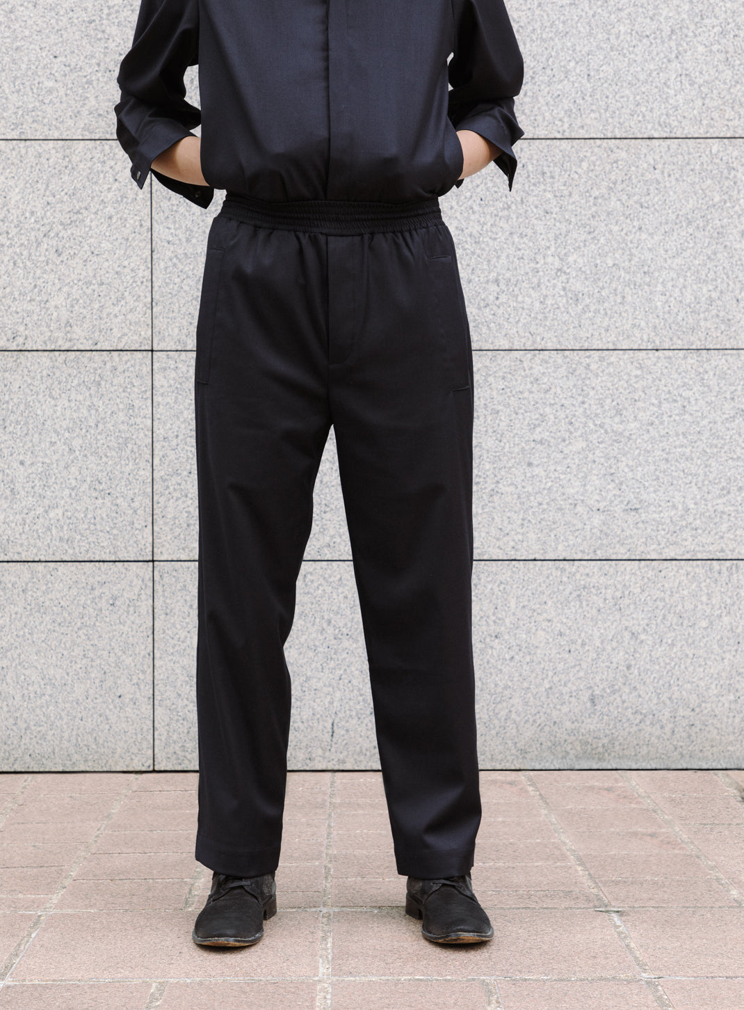 Baggy Pants in Navy Blue Serge