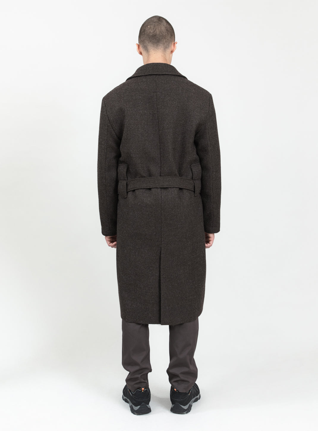 Bathrobe Coat in Chocolate 100% Italian Wool