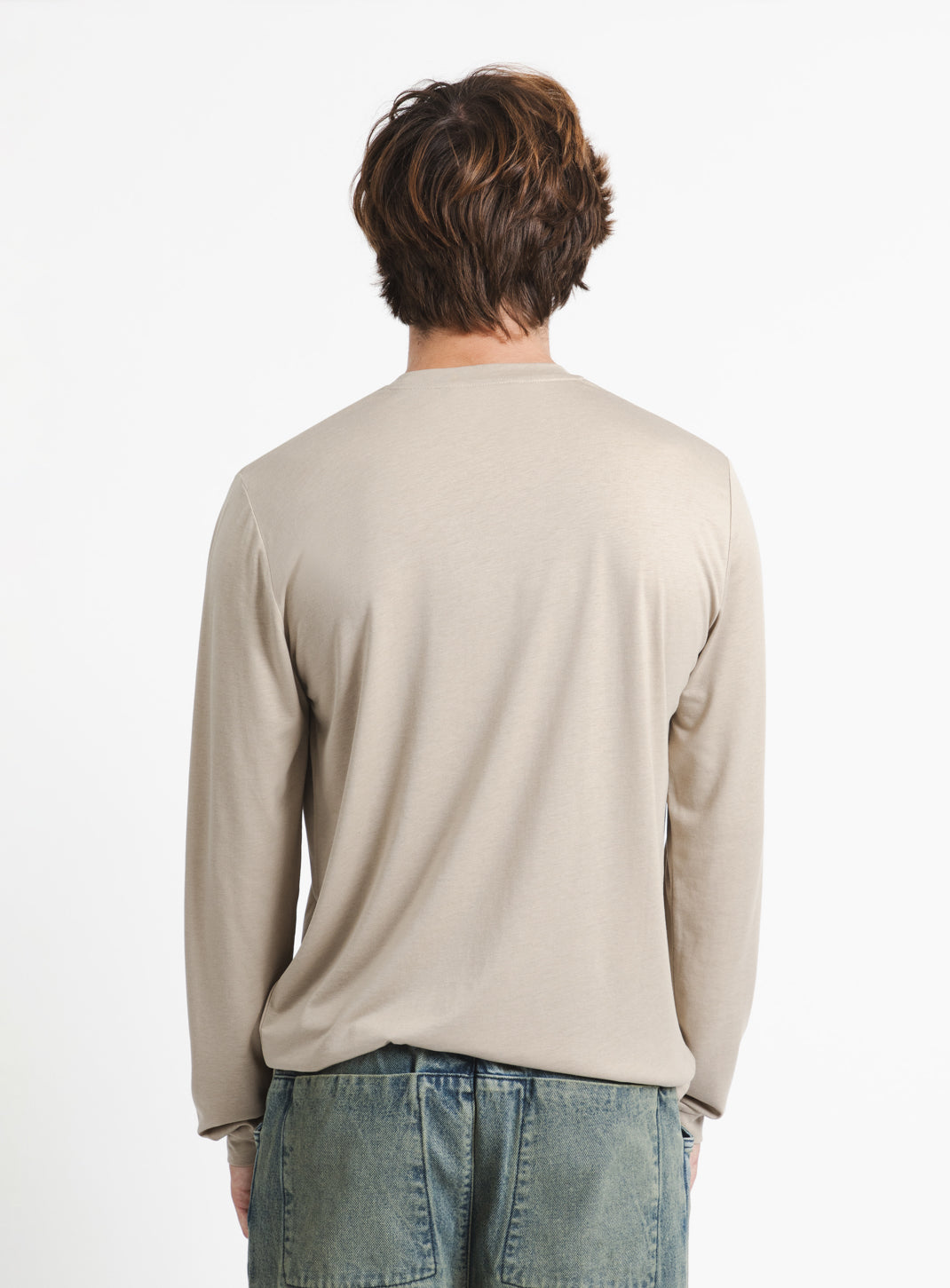 Long Sleeve T-Shirt in Sand Eucalyptus & Cotton