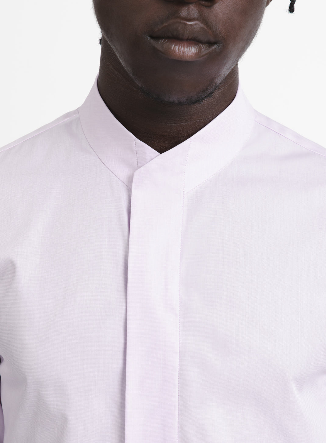 Origami Collar Shirt in Lilac Poplin
