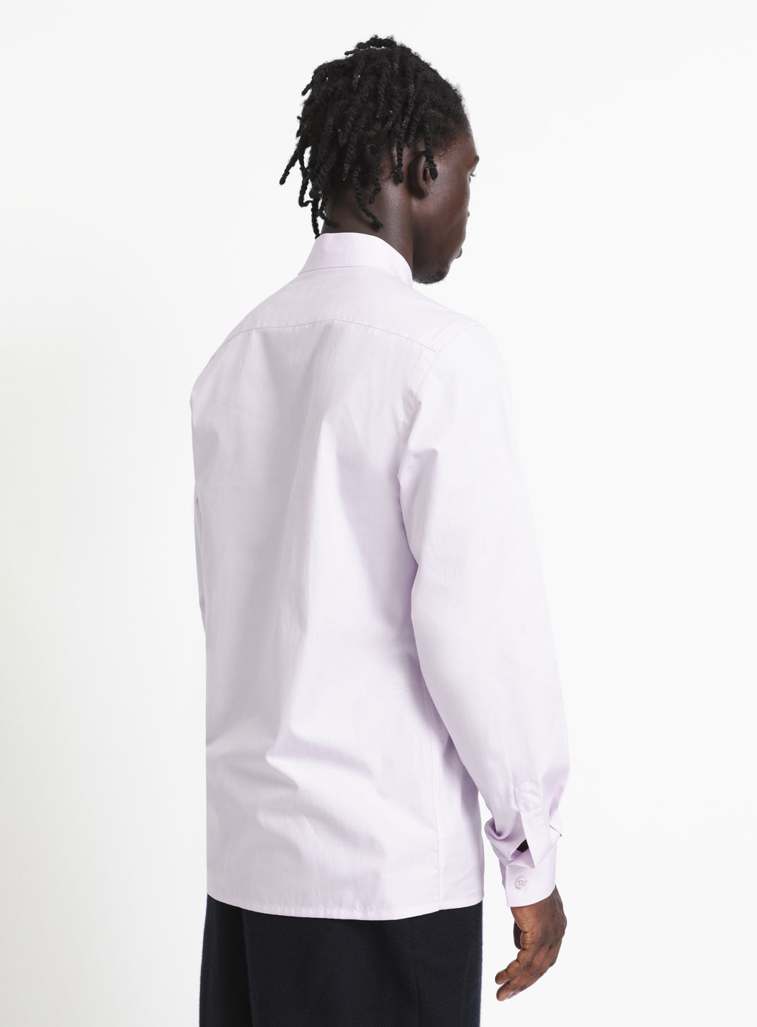 Origami Collar Shirt in Lilac Poplin