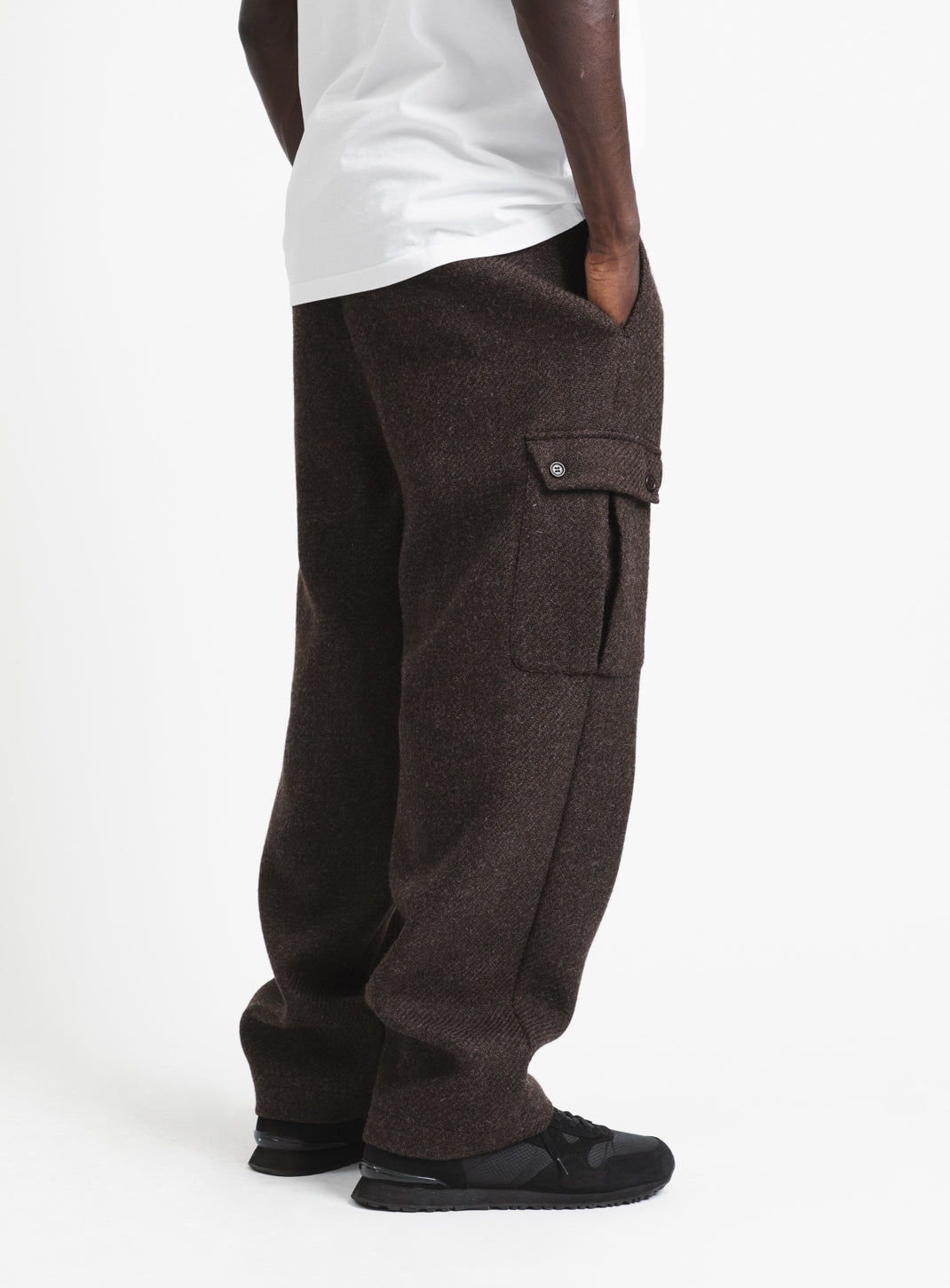 Cargo Pants in Chocolate 100% Italian Wool
