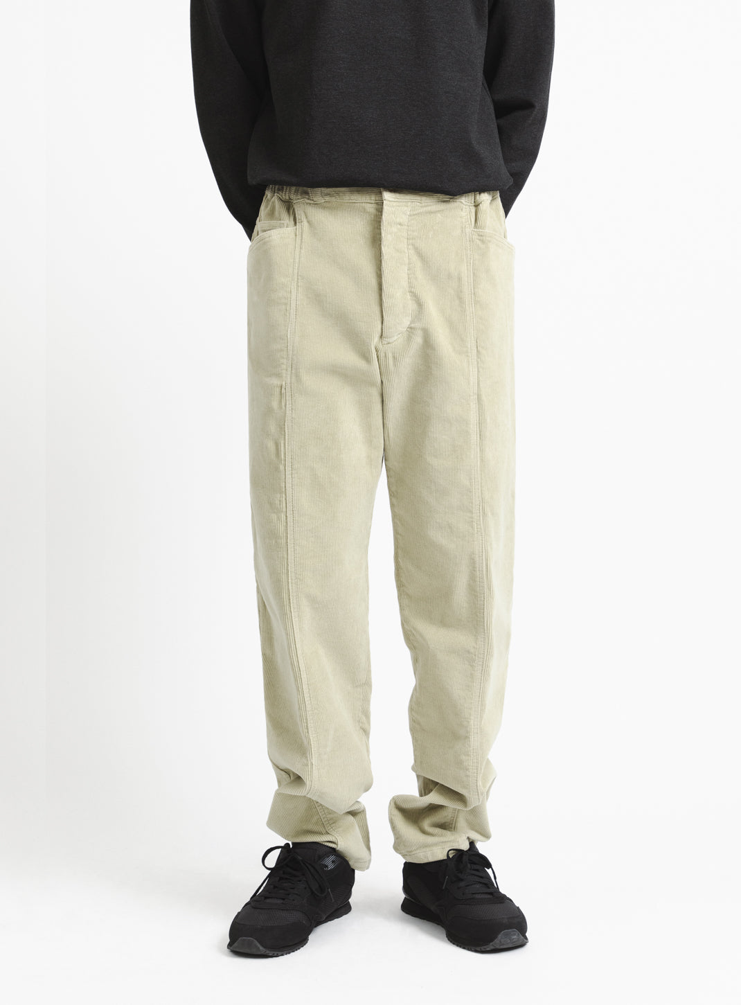 5 Pockets Pants with Front Cuts in Ginger Corduroy