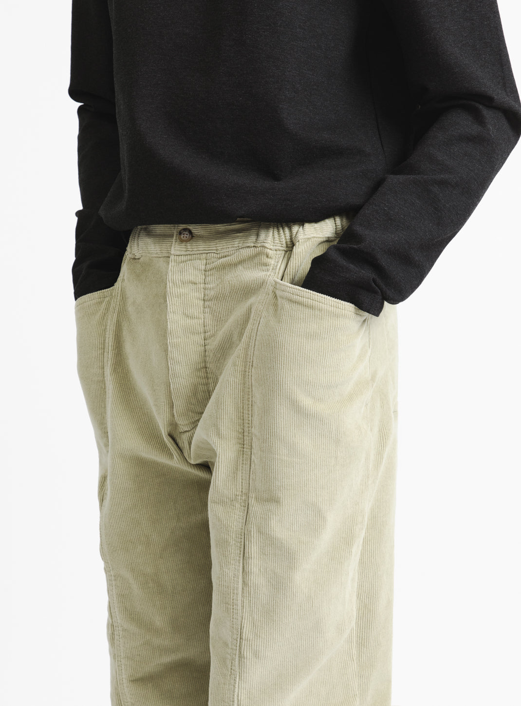 5 Pockets Pants with Front Cuts in Ginger Corduroy