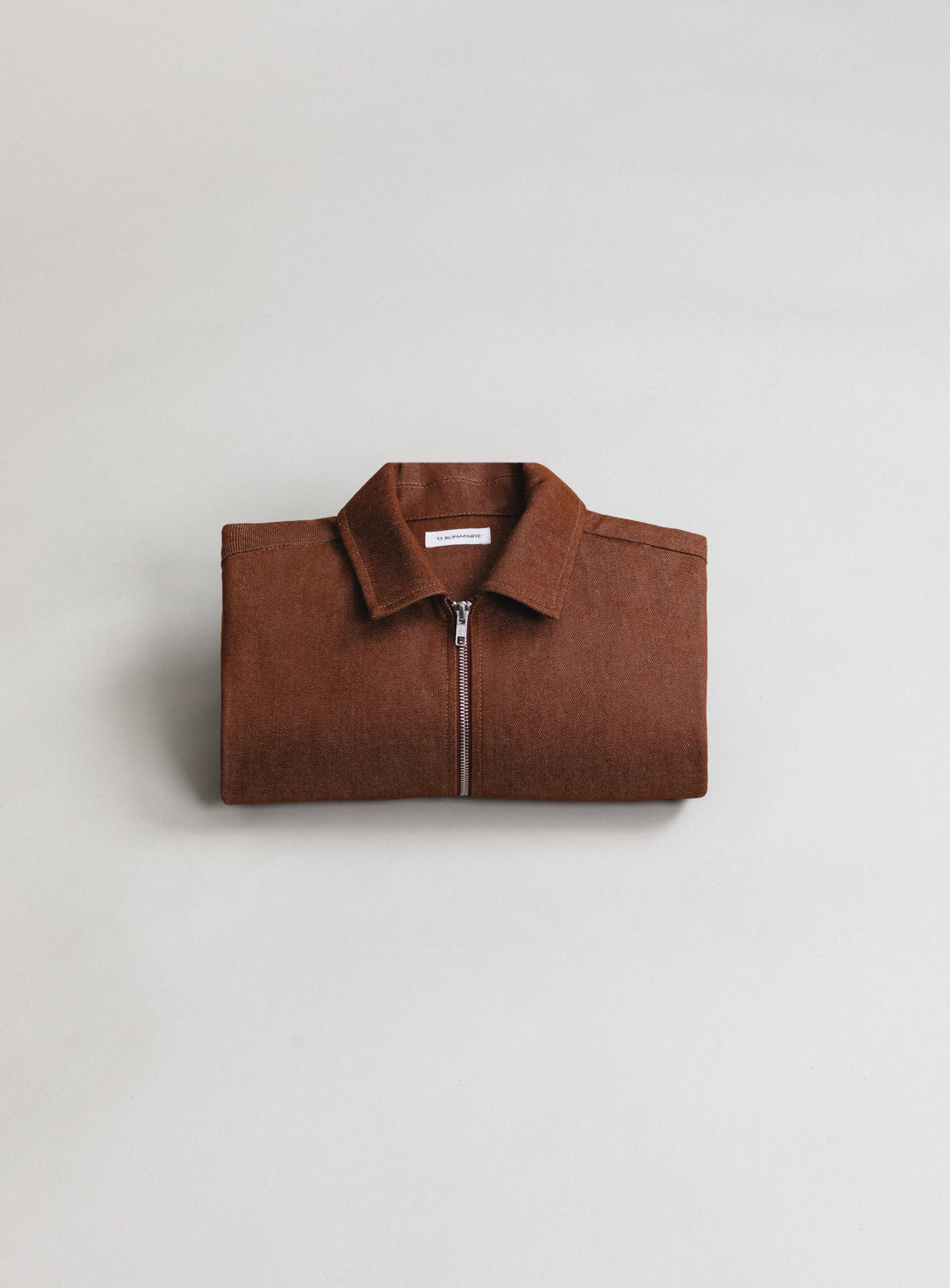 Overshirt with Vest Pockets in Tobacco Denim Canvas