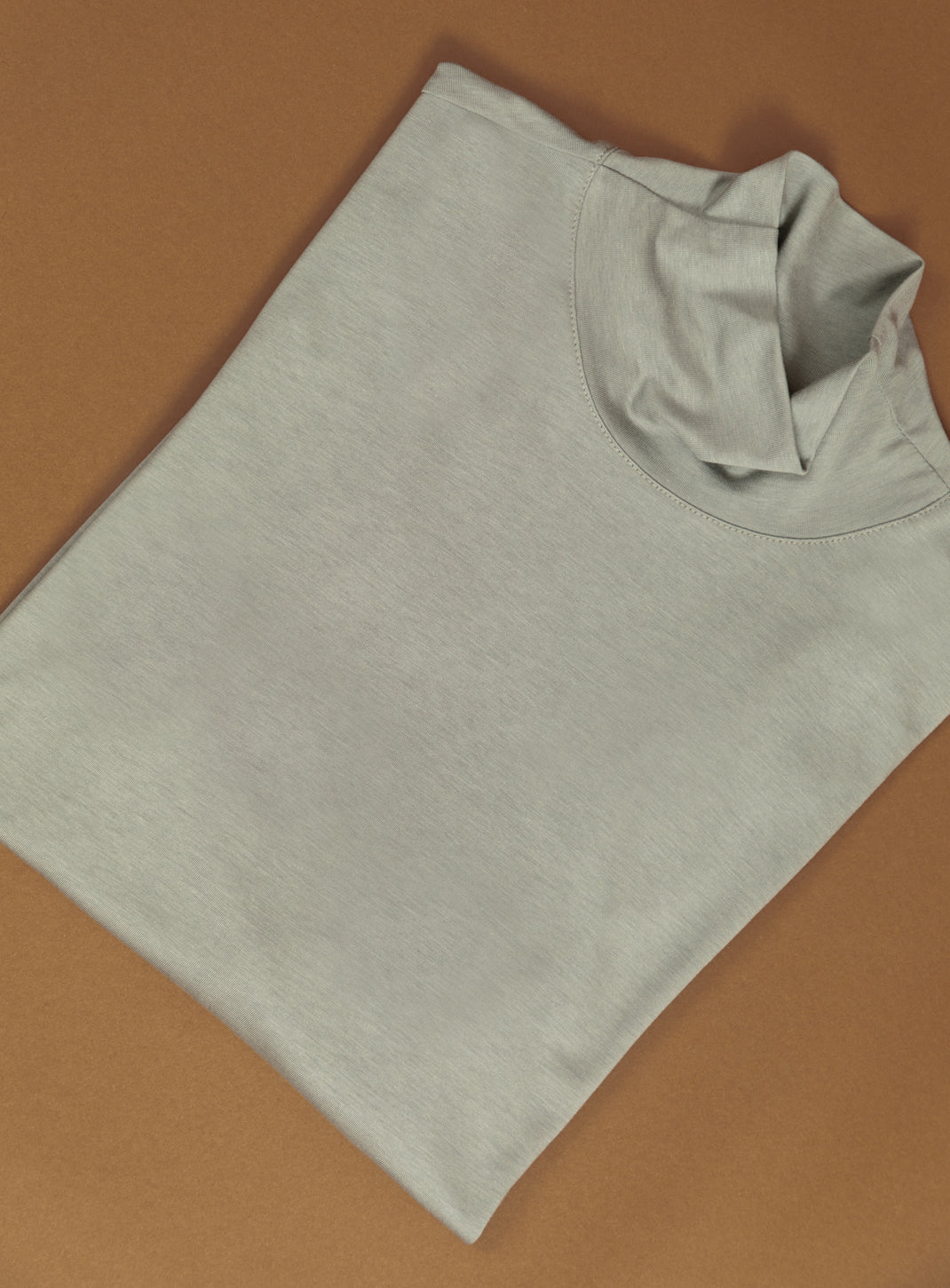 Funnel Neck Undershirt in Clay Eucalyptus & Cotton