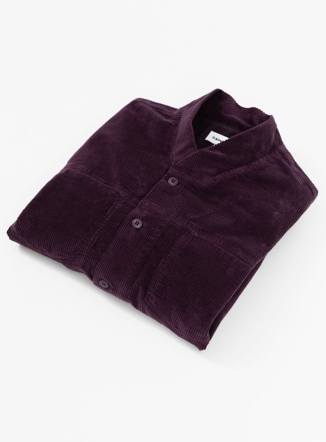 False Collar Jacket in Eggplant Corduroy