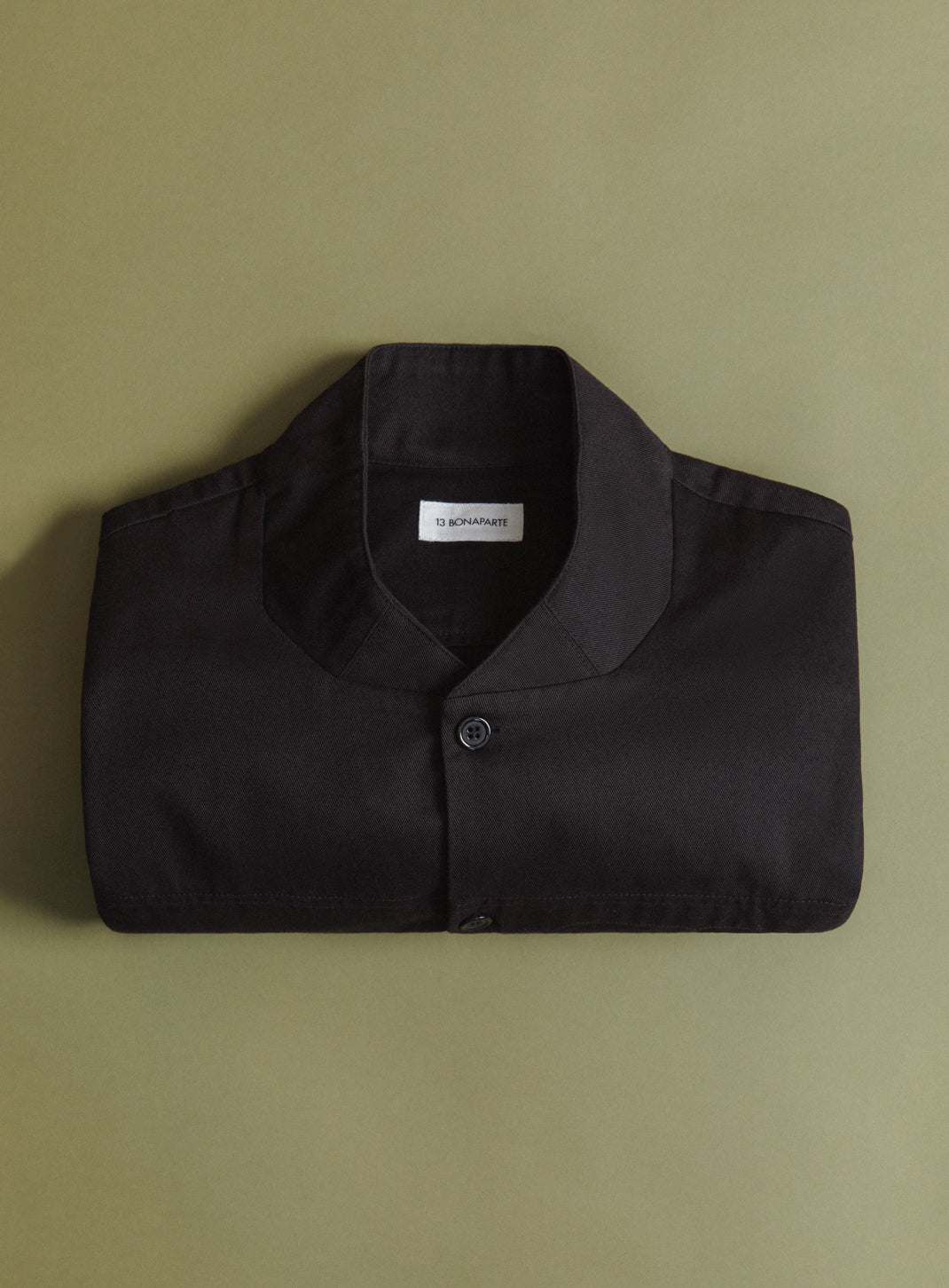 Murano Collar Overshirt in Ink Cotton Gabardine