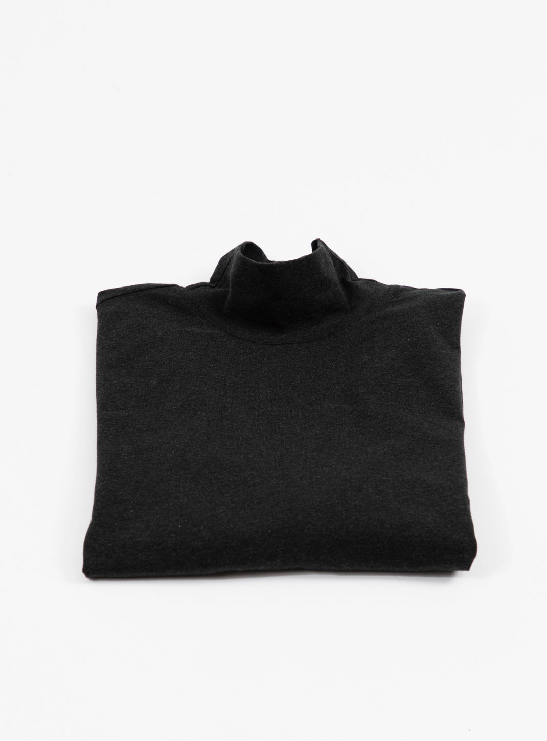 Funnel Neck Undershirt in Heather Dark Grey Cotton & Elastane