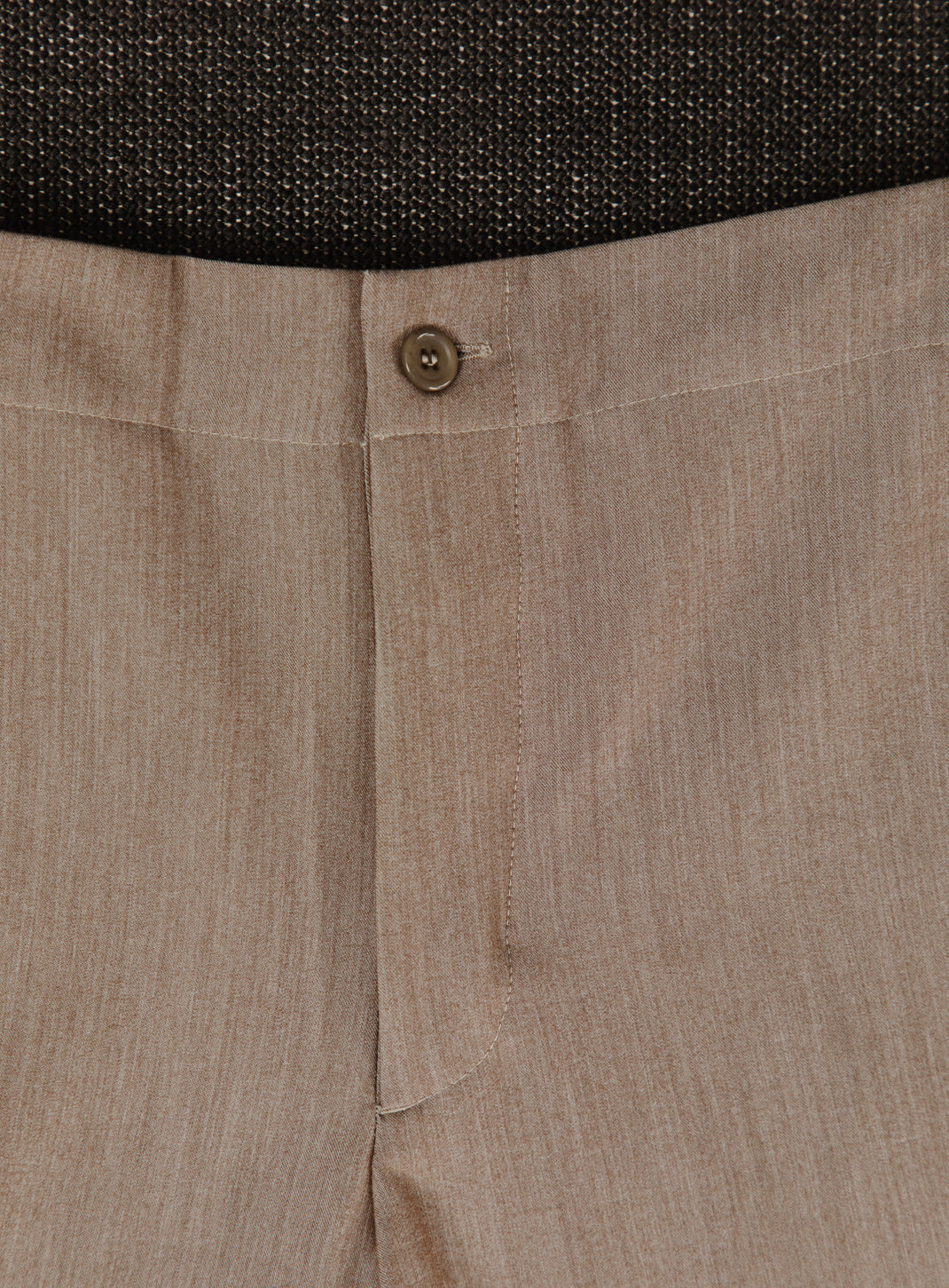 Pants with Notched Pockets in Beige Serge