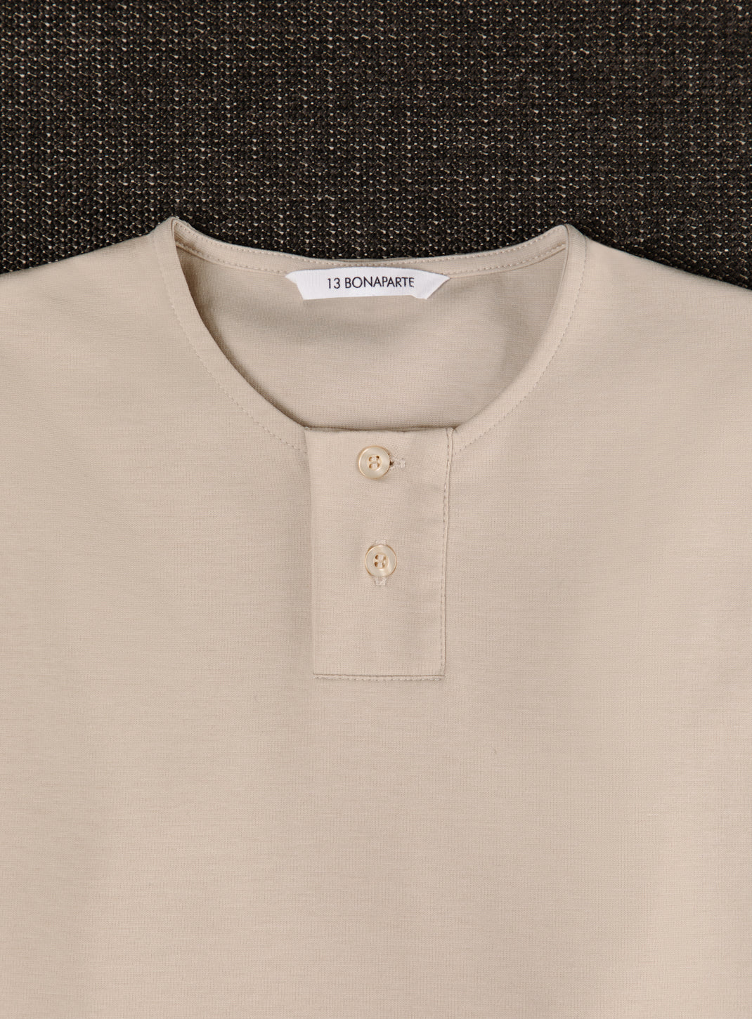2 Buttons T-Shirt in Ivory Technical Knit