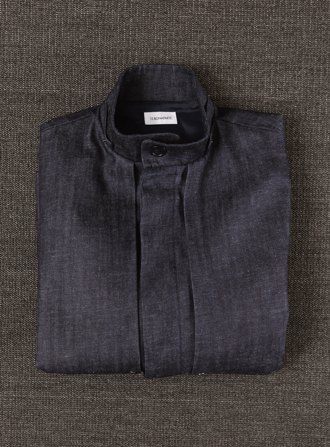 Multi Pockets Flapped Parka in Raw Blue Denim