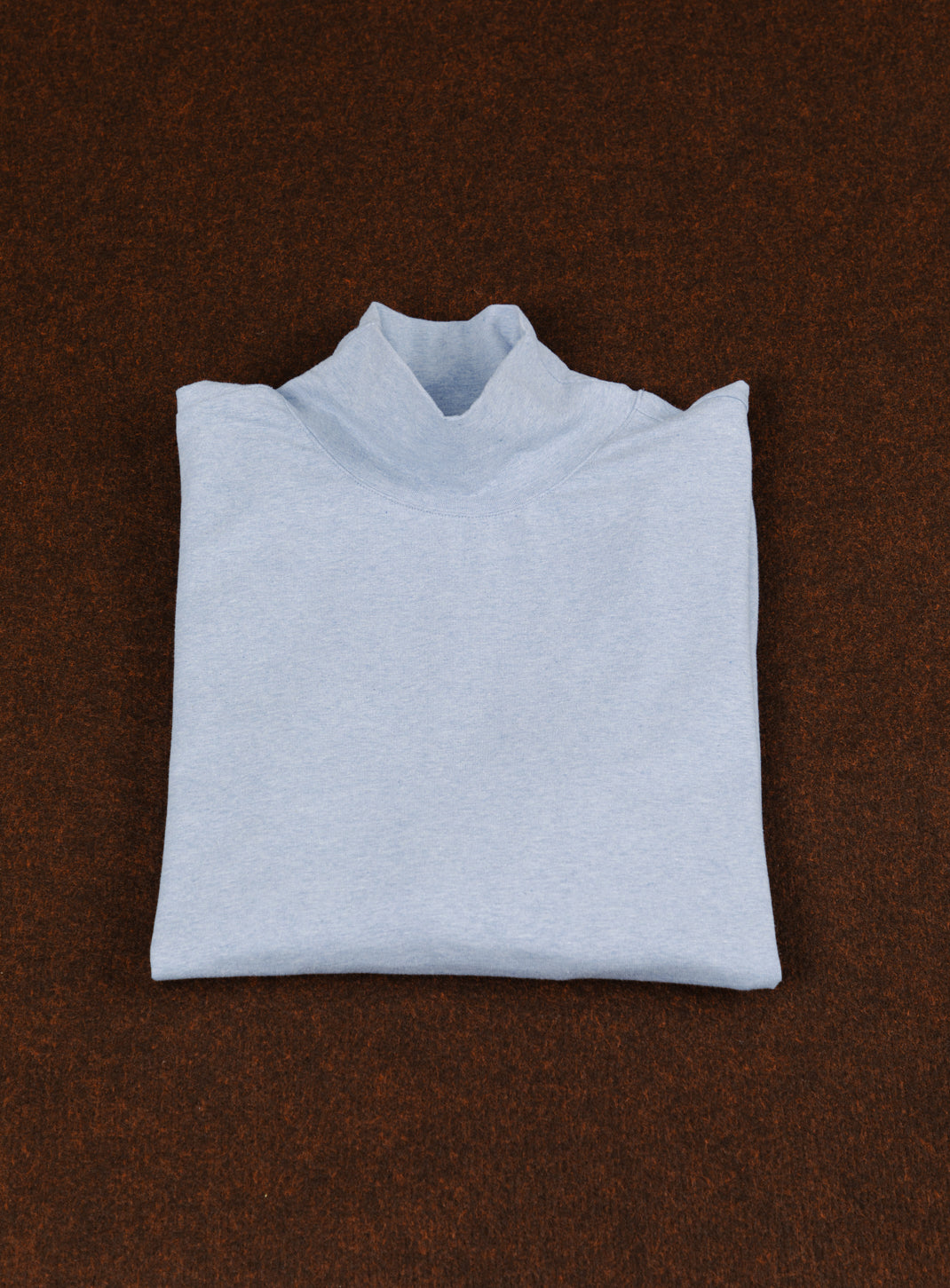 Funnel Neck Undershirt in Sky Blue Cotton & Elastane
