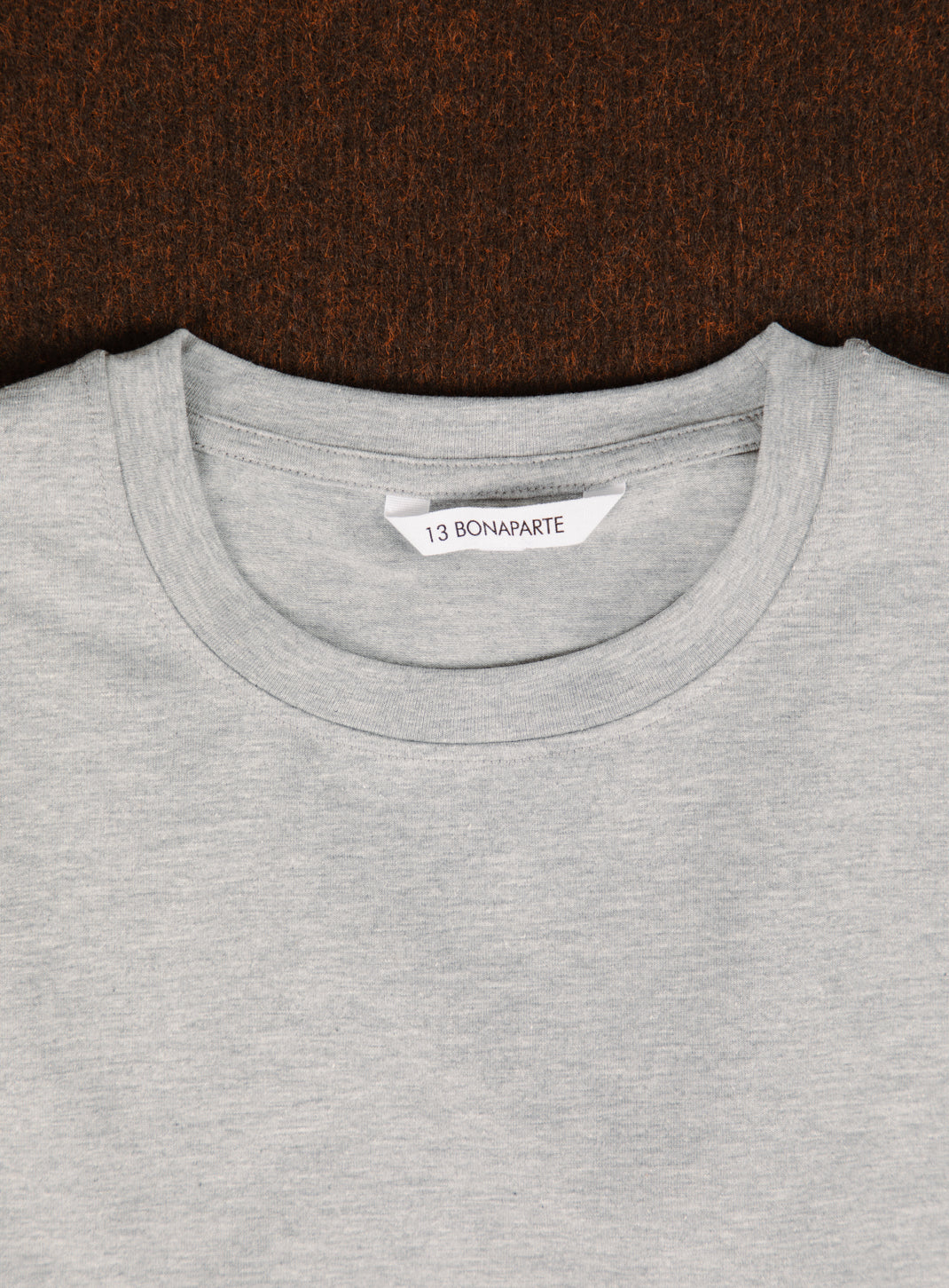 Short Sleeve T-Shirt in Heather Grey Cotton & Elastane