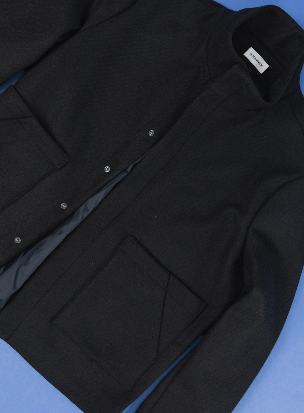 Safari Jacket in Navy Blue Wool & Cashmere