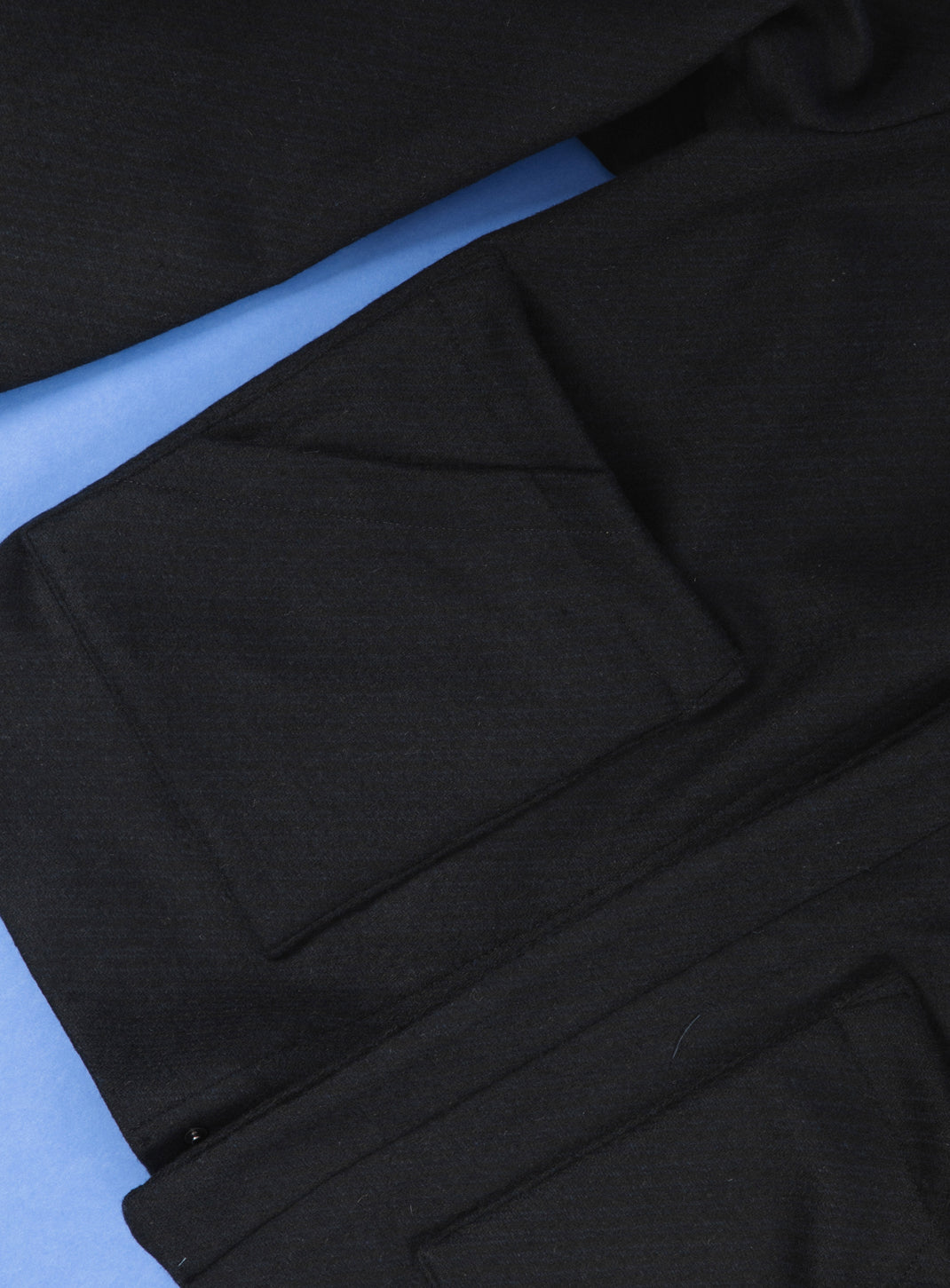 Safari Jacket in Navy Blue Wool & Cashmere