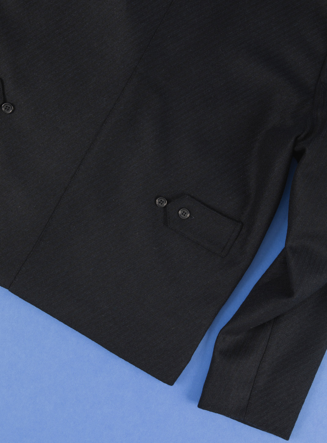 Safari Jacket in Navy Blue Wool & Cashmere