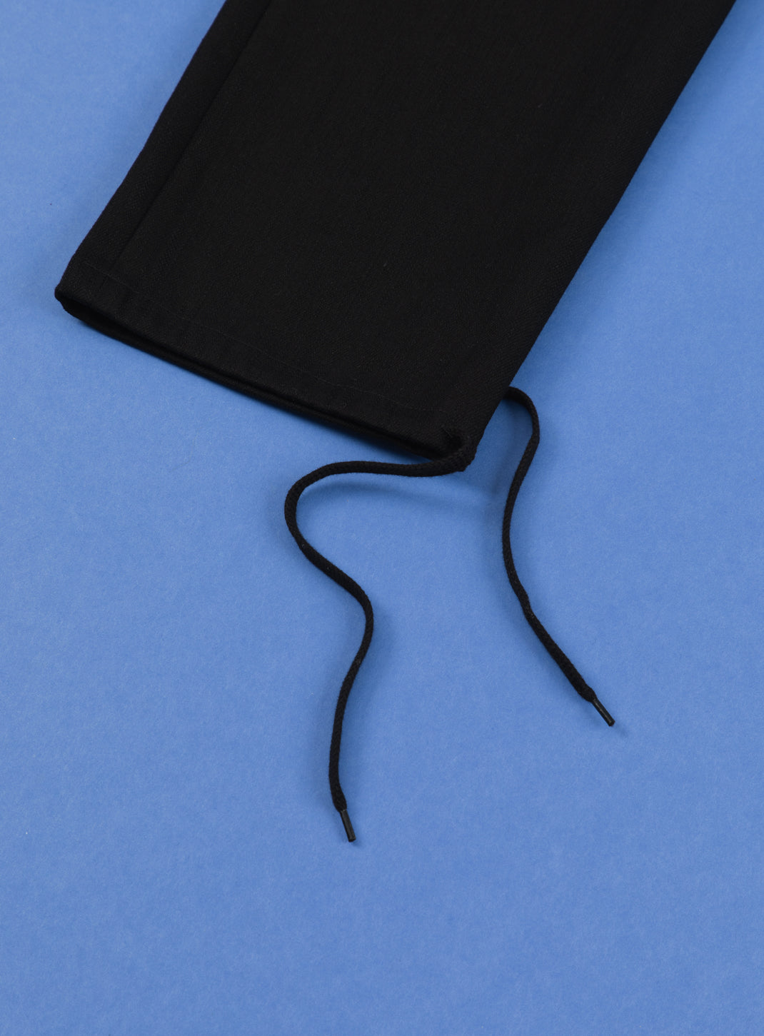 Combat Pants with Laces in Black Weaved Denim