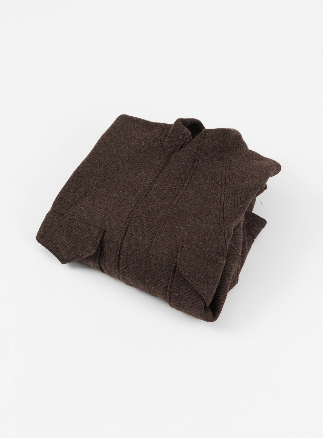 Bomber Jacket with Origami Collar in Chocolate 100% Italian Wool