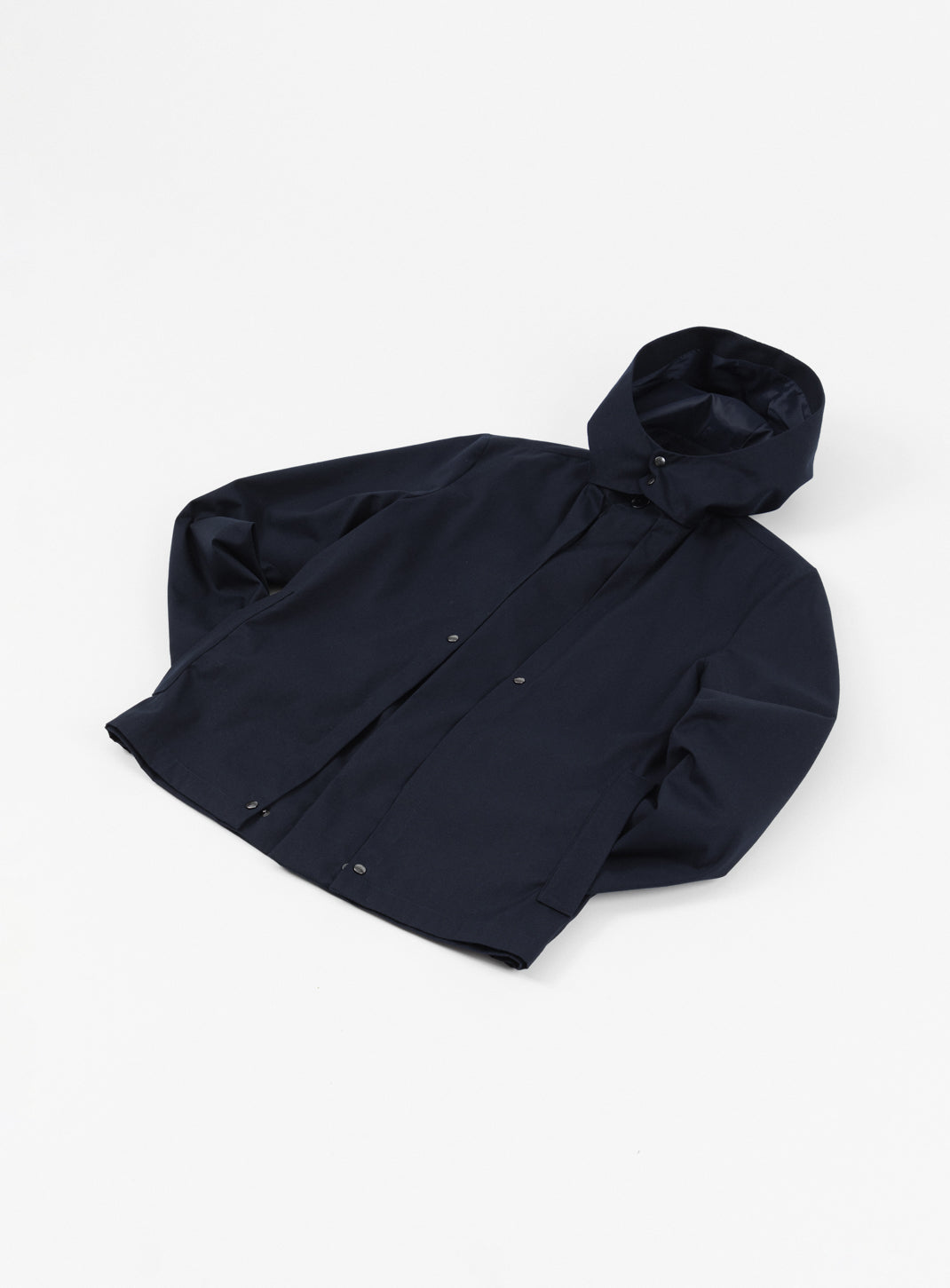 Multi Pockets Flapped Parka in Navy Blue Teflon