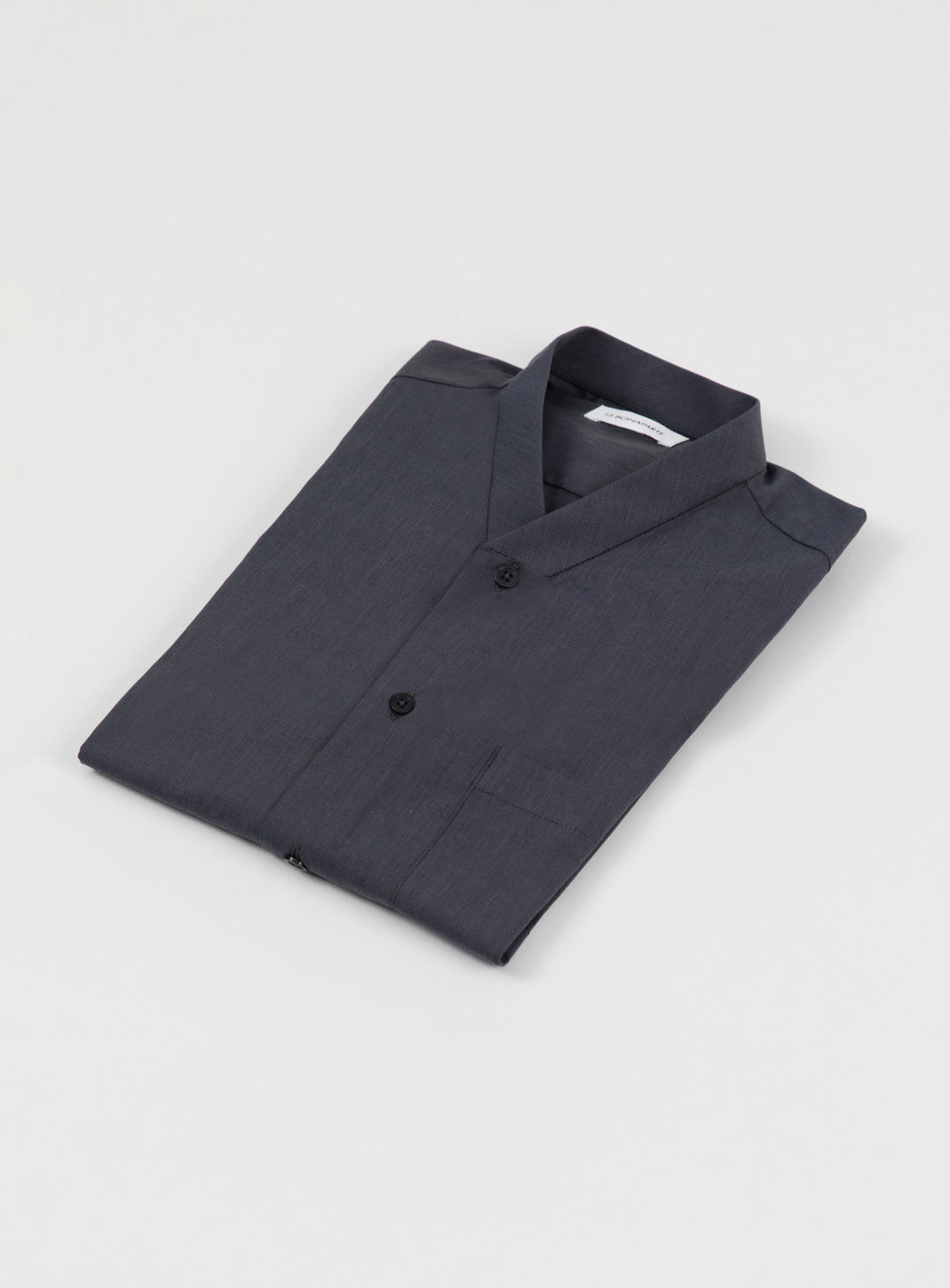 False Collar Shirt in Slate End-on-End