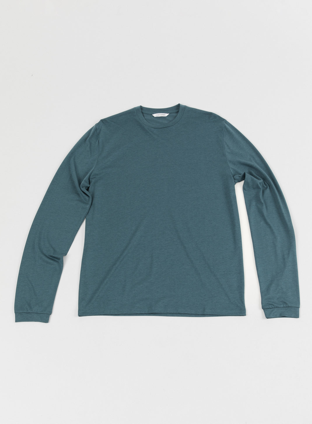 Long Sleeve T-Shirt in Petrol Blue Eucalyptus & Cotton